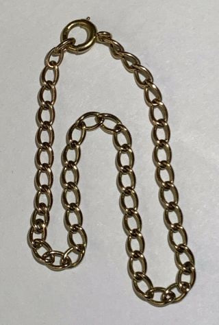 Vintage 10kt Solid Yellow Gold Charm Bracelet 4.  15 Grams 7 1/4” Length