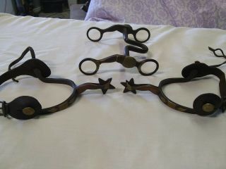 Cowboy Spurs Lady Leg Spurs And Horse Bit Matching Set Rare Very Old