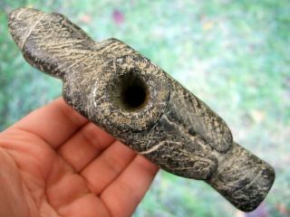 Fine 5 5/8 Inch North Dakota Hopewell Bird Effigy Pipe Arrowheads Artifacts