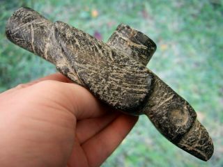 Fine 5 5/8 inch North Dakota Hopewell Bird Effigy Pipe Arrowheads Artifacts 2