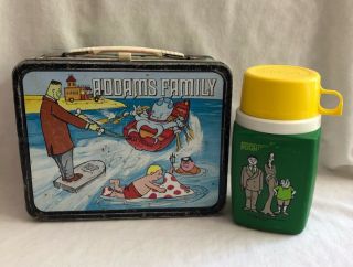 1974 Addams Family Vintage Metal Lunchbox With Thermos
