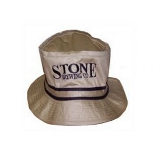 Khaki Stone Brewing Company Cotton Fishing Bucket Hat Boonie Cap Brim Visor