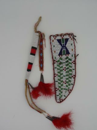 Native American Indian Beaded Knife Sheath