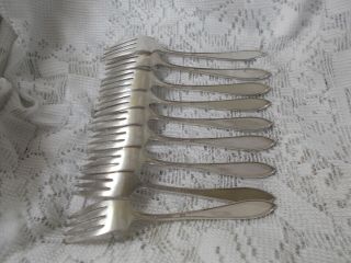 Wm Rogers Silverplate 1919 ROSEMARY - 9 Salad Forks - Unknown Mono 3