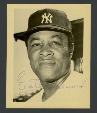 Elston Howard Yankees Signed Auto 4x5 Vintage 1950 