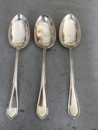 Antique Serving Spoons.  J.  W.  Benson,  Ludgate Hill.  Set Of Three.