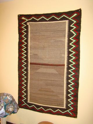 Navajo Double Saddle Blanket Native American Weaving,  Rug