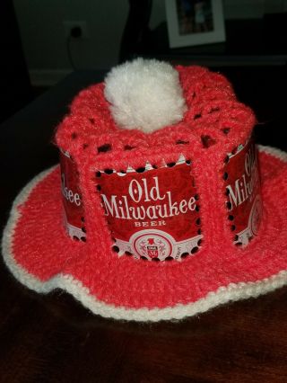Vintage Old Milwaukee Beer Crocheted Hats