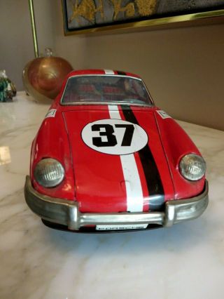 Vintage Tin Friction Race Car Porsche Japan 11 