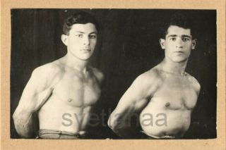 Wrestlers Athletes Armenia Sport Handsome Men Muscle Physique Gay Antique Photo