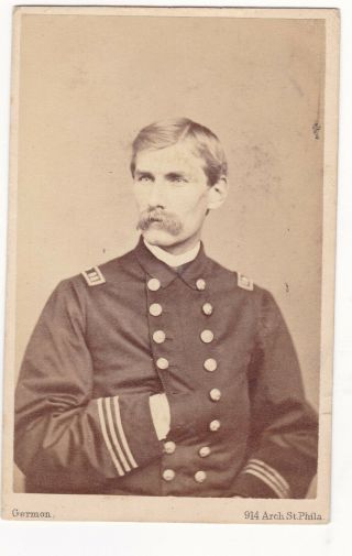 Civil War Cdv - Union Naval Officer " Passed Assistant Surgeon ",  Revenue Stamp