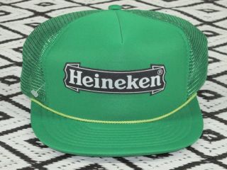 Vintage Heineken Beer Hat Cap Lid Snapback Trucker Unworn