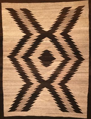Historic Navajo Transitional Period Blanket/ Rug,  All Natural Browns,