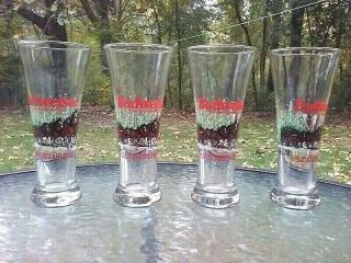 Vtg 1996 Budweiser Beer Clydesdale Holiday Pilsner 7 " Glass Set Of 4