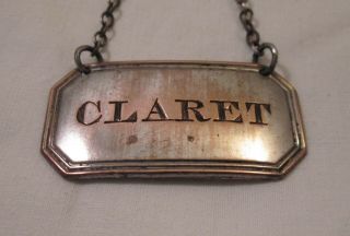 Good Antique 19th Century Old Sheffield Plate Wine Label - Claret
