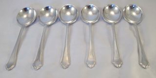 A Set Of 6 Silver Plated Soup Spoons - Mappin & Webb - Pembury Pattern