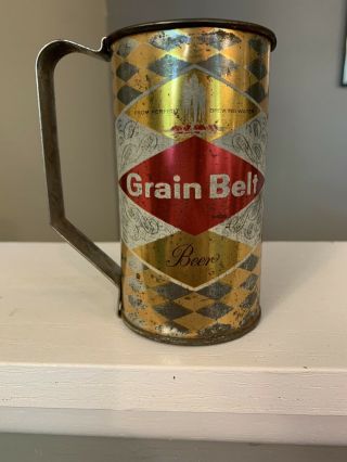 1950’s Grain Belt Flat Top Beer Can Promotional Drinking Cup With Handle Mpls Mn