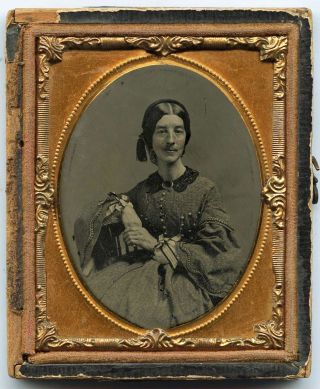 Ninth Plate Ambrotype Photo Portrait Of A Young Woman