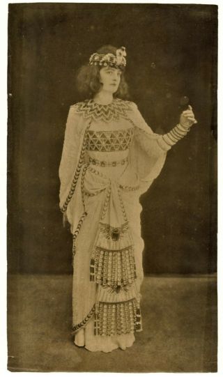 Very Large Photo Elegant Opera Singer Stage Costume Girl Foto C 1880 Aida Verdi
