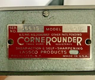 Vintage Lassco Products CorneRounder Model 20 Corner Rounder ½” Die 2