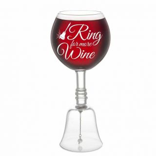 Big Mouth Inc Ring For More Wine Fun Novelty Bell Wine Glass Gift Set 12oz