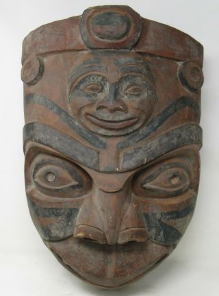 Large Antique Carved Wood Mask