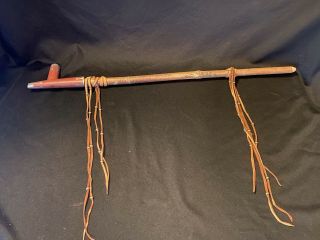 Vtg Native American Indian Catlinite Pipestone Peace Pipe Tree Branch Pipe Stem