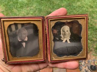 1/6 Plate Daguerreotypes Of A Very Old Man & Wife