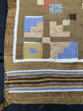 Vintage Navajo Rug Burntwater Blanket Native American Indian Tapestry Textile 2