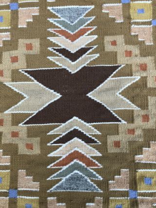 Vintage Navajo Rug Burntwater Blanket Native American Indian Tapestry Textile 3