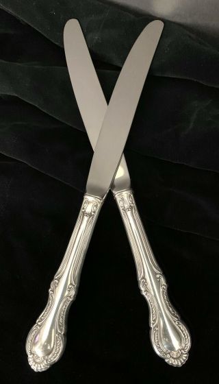 2 Fine Arts Sterling Silver Southern Colonial Dinner Knives