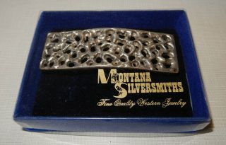 Montana Silversmiths Western Belt Buckle 4 " X 1 3/8 " Solid Sterling Silver