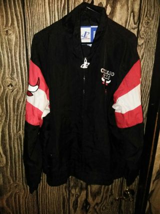 Size Large Mens Logo Athletic Chicago Bulls Windbreaker Jacket Vintage