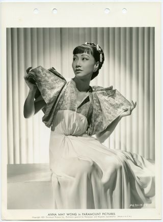 Gorgeous Hollywood Star Anna May Wong 1937 Art Deco Glamour Photograph