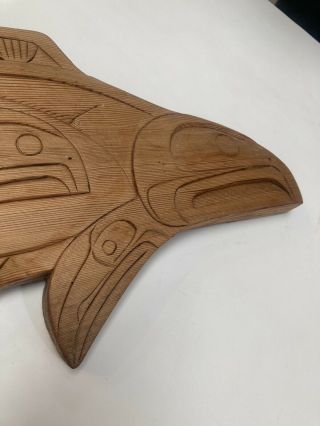 Wood Carving First Nations Art “Pacific Salmon” Cedar Native Coast Salish B.  C. 2