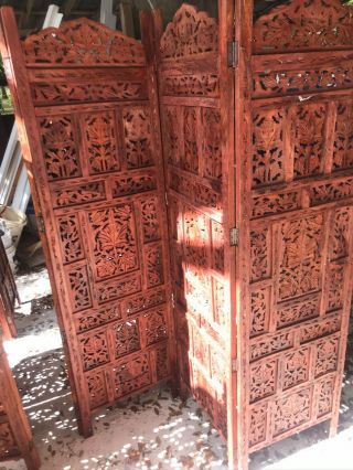 Vintage Native Indian Hand Crafted Room Dividers Made From Oak Wood