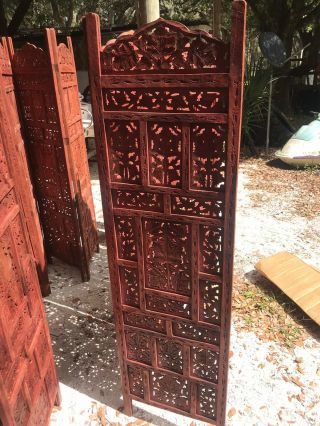 Vintage Native Indian Hand Crafted Room Dividers Made From Oak Wood 2