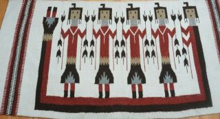 Hand Woven Navajo Style Yei Mexican Rug Southwest Pictorial Wool 5 
