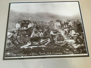 Vintage Photo CowBoys At Dinner Chuck Wagon On Bear Creek Telluride Colorado 2