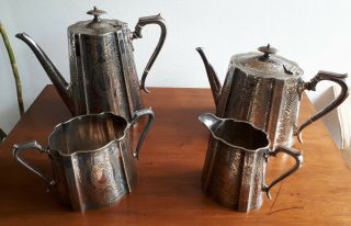 Antique Silver Plated Victorian Tea Set