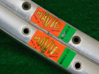 1 Pair Vintage Mavic Module E / E2 Silver Clincher Rims 700c X 36 Holes @ 460 Gr