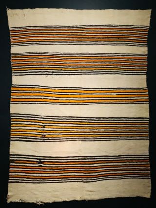 Historic Navajo Banded Wearing Blanket,  Luxurious Handspun Wool,  C1890,  Nr