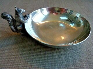 Vintage Reed and Barton Silver Plate Candy Nut Bowl with Figural Squirrel Handle 2