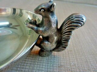 Vintage Reed and Barton Silver Plate Candy Nut Bowl with Figural Squirrel Handle 3