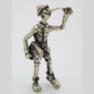 Vintage Solid Silver Italian Made Pinocchio Goes To School Figurine Hallmarked