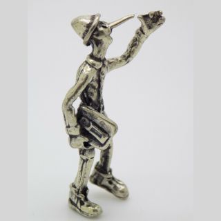 Vintage Solid Silver Italian Made Pinocchio Goes to School Figurine Hallmarked 3