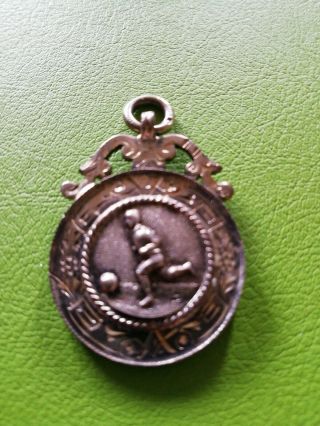 Vintage Solid Silver Football Fob Medal,  Birmingham 1924 By Wb&s