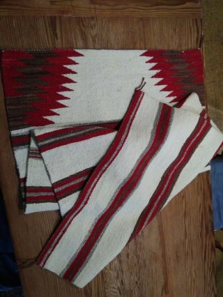 Vintage Navajo Hand Woven Rug Saddle Blanket 64” X 31” 2