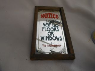 vtg novelty framed mirror I DO NOT DO FLOORS OR WINDOWS THE HOUSEKEEPER 2