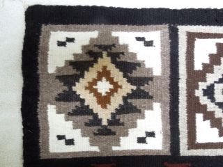 MARY JUMBO FOUR - IN - ONE 22.  5 X 20 Inch TWO GREY HILLS Navajo Rug Weaving 2